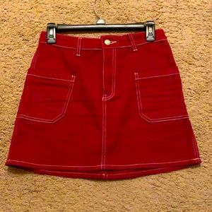 Burgundy Red mini skirt